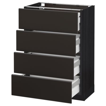 Напольный шкаф 4 фронтальных панели, 4 ящика, 60x37 cm IKEA METOD МЕТОД, MAXIMERA МАКСИМЕРА 192.124.98