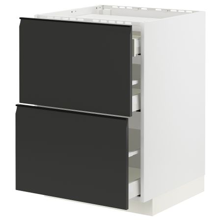 Шкаф для варочной панели, 2 фасада, 3 ящика IKEA METOD МЕТОД, MAXIMERA МАКСИМЕРА 294.939.59