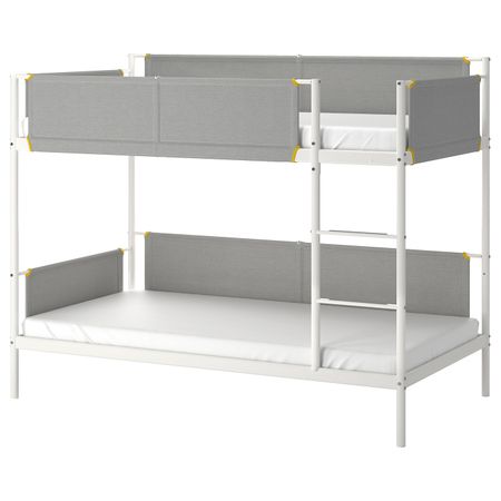 Каркас 2-ярусной кровати, белый, светло-серый 90x200 см IKEA VITVAL ВИТВАЛ 104.112.75
