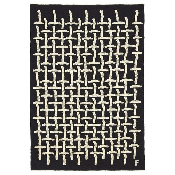 Ковер безворсовый, черный, белый, 133x195 см IKEA ИКЕА АРТ-ИВЕНТ 2019 904.353.76 - фото 1