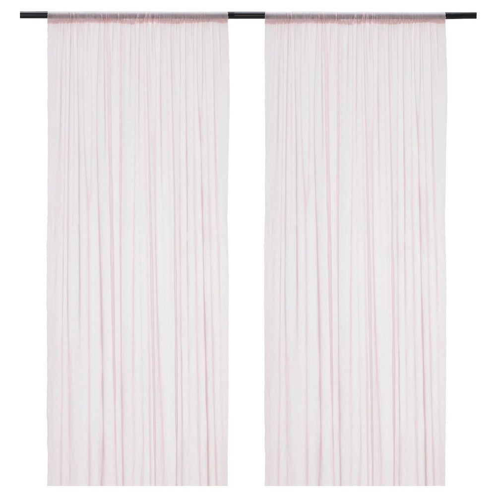 Гардины, 2 шт., розовый/точечный 145x300 см IKEA HILDRUN ХИЛЬДРАН 103.916.54 - фото 1