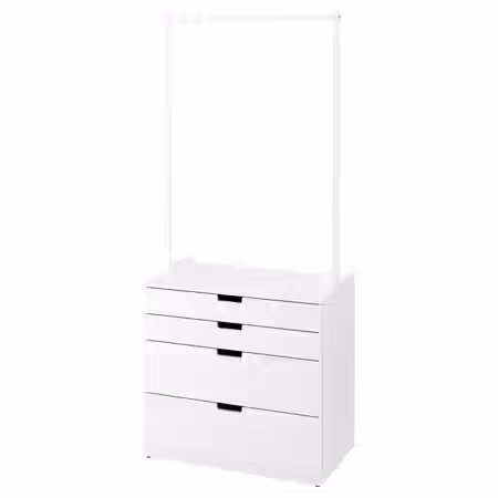 NORDLI Комод с 4 ящиками - белый 80x192 см