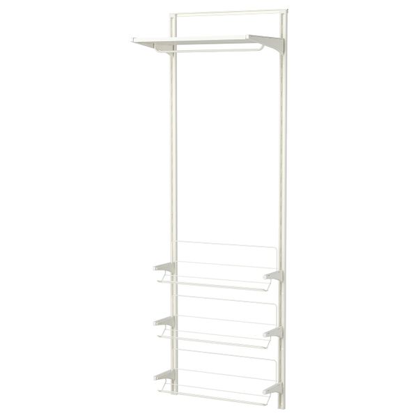 Настенная шина, полки, полка для/обуви, белый 66x41x199 см IKEA АЛЬГОТ 292.764.37 - схема-чертеж с размерами