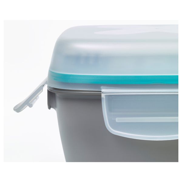 Контейнер для салата БЛАНДНИНГ, серый (17x17x11 см) - схема-чертеж с размерами