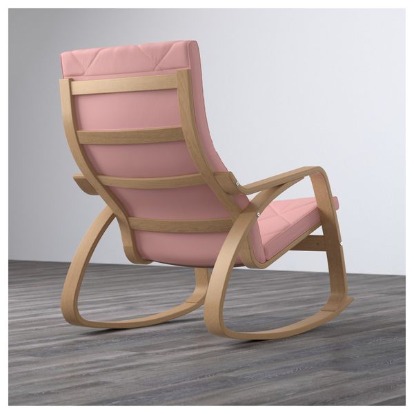 Кресло-качалка ПОЭНГ, дубовый шпон, Эдум розовый - фото 3