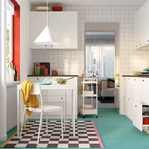 VIHALS / VIHALS Стол и 2 стула - белый/белый 84/120x74 см - фото 2