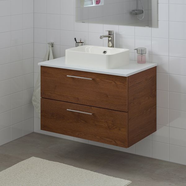 Шкаф со столешницей 45x32 раковина, 82x49x72 cm IKEA HÖRVIK ХОРВИК, GODMORGON ГОДМОРГОН, TOLKEN ТОЛКЕН 093.225.05 - фото 3