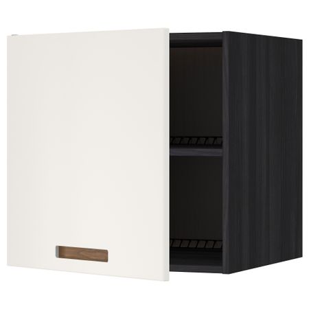 Верхний шкаф на холодильник, морозильник МЕТОД, черный, Мэрста белый