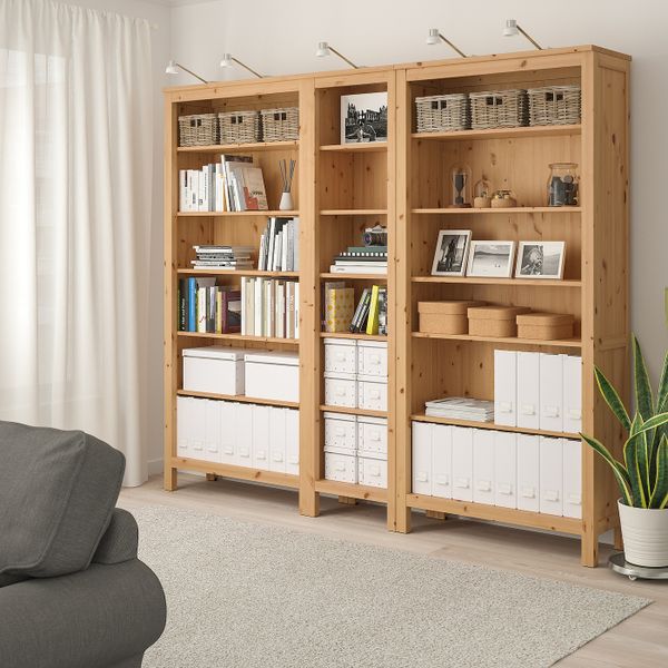 Стеллаж, светло-коричневый 229x197 см IKEA HEMNES ХЕМНЭС 492.311.60 - схема-чертеж с размерами