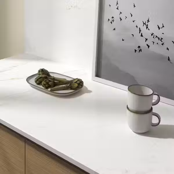 KASKER Столешница под заказ - белый/серо-бежевый под мрамор/кварц 1 м²x2.0 см - фото 5