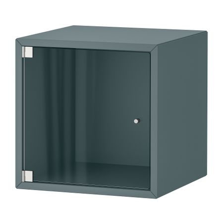 Навесной шкаф со стеклянной дверью, 35x35x35 см, серо-бирюзовый IKEA EKET 493.854.97