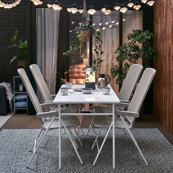 Садовое кресло, регулируемая спинка, белый, бежевый IKEA TORPARÖ ТОРПАРЁ 104.613.45 - фото 5