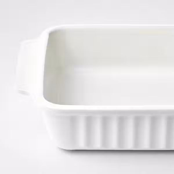 POETISK ПОЭТИСК Форма для духовки - белый с оттенком 34x23 см - схема-чертеж с размерами