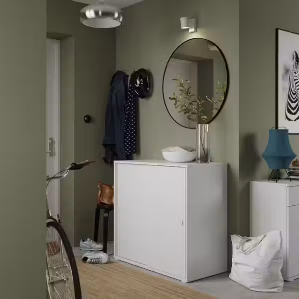 VIHALS Шкаф с раздвижными дверцами - белый 95x47x90 см - фото 3