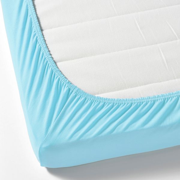 Простыня натяжная, синий 80x165 см IKEA LEN ЛЕН 304.652.86 - фото 2