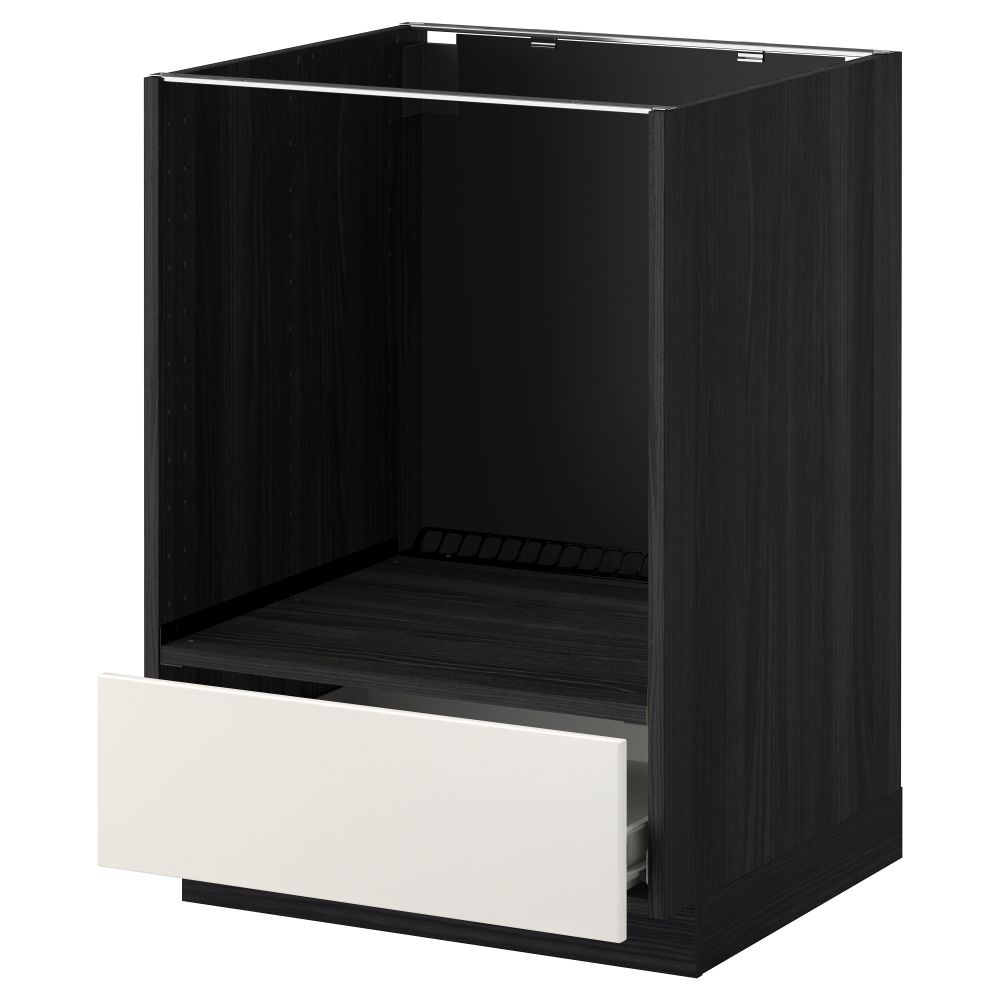 Напольный шкаф для духовки, с ящиком МЕТОД / ФОРВАРА, черный, Веддинге белый (60x60 см) - фото 1
