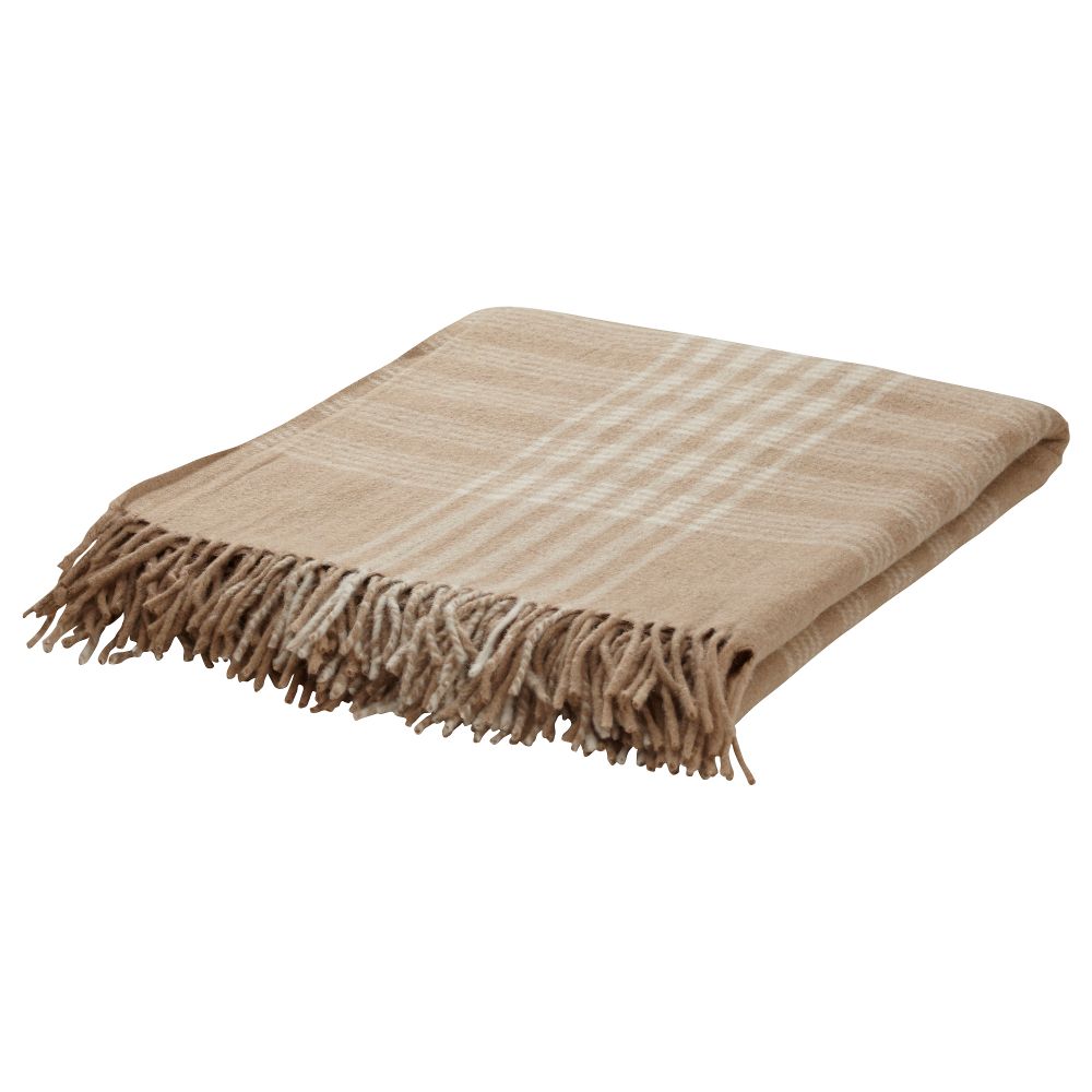 Плед ДАГНХИЛЬД, бежевый клетчатый орнамент (150x200 см) - схема-чертеж с размерами