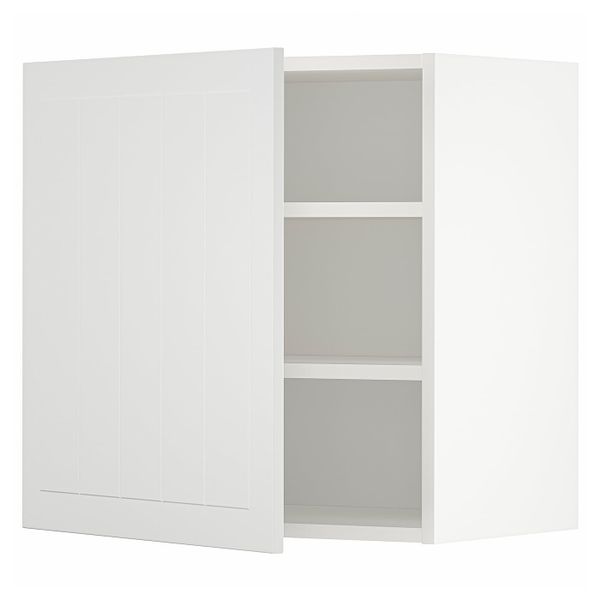 Навесной шкаф с полками, белый/Стенсунд белый 60x60 см IKEA METOD МЕТОД 594.097.61 - схема-чертеж с размерами