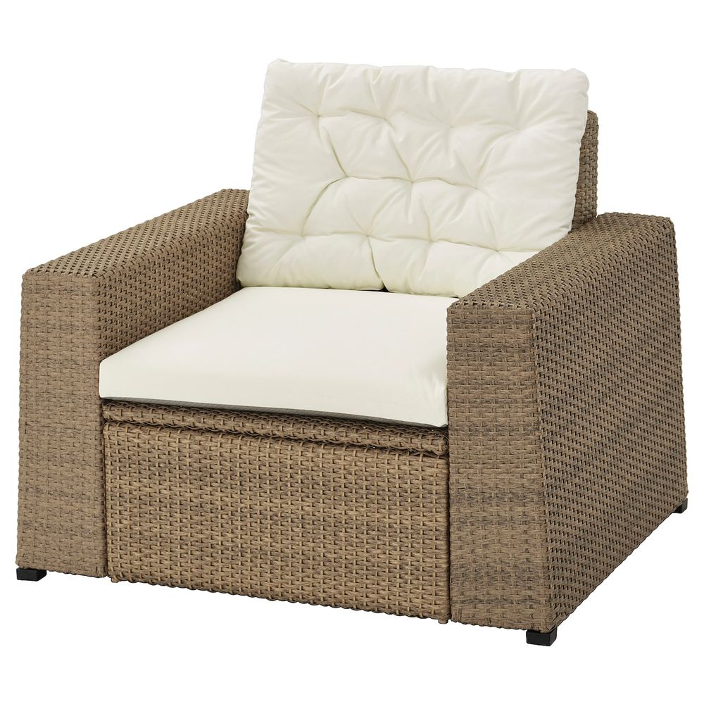 Садовое кресло, коричневый/Куддарна бежевый IKEA SOLLERÖN СОЛЛЕРОН 893.031.93 - фото 1