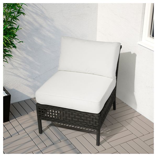 1-местная секция, садовая КУНГСХОЛЬМЕН, черно-коричневый - схема-чертеж с размерами