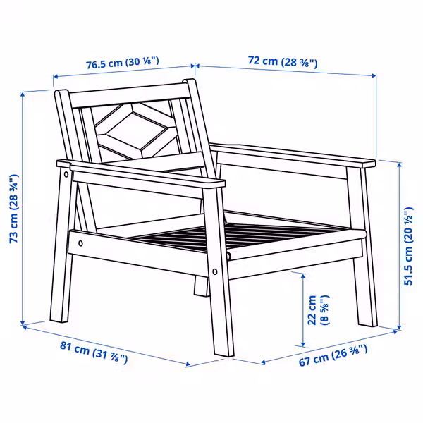 IKEA в интерьере - схема-чертеж с размерами