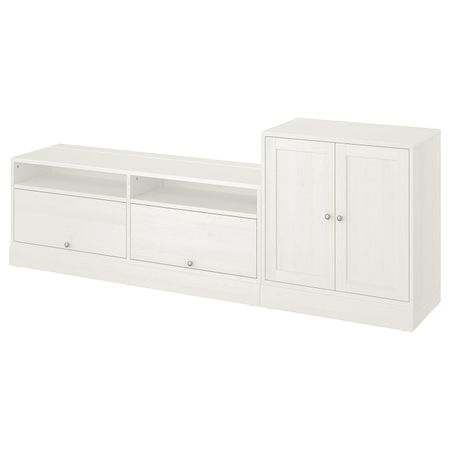 Шкаф для ТВ, комбинация, белый 241x47x89 см IKEA ХАВСТА 892.658.79