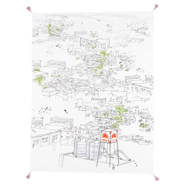 Плед, белый разноцветный/ручная работа 120x160 см IKEA LOKALT ЛОКАЛЬТ 204.994.99 - фото 1