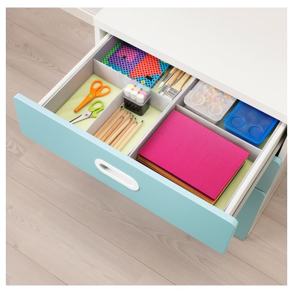 Комод с 3 ящиками, белый/голубой 60x64 см IKEA STUVA СТУВА / FRITIDS ФРИТИДС 892.526.69 - схема-чертеж с размерами