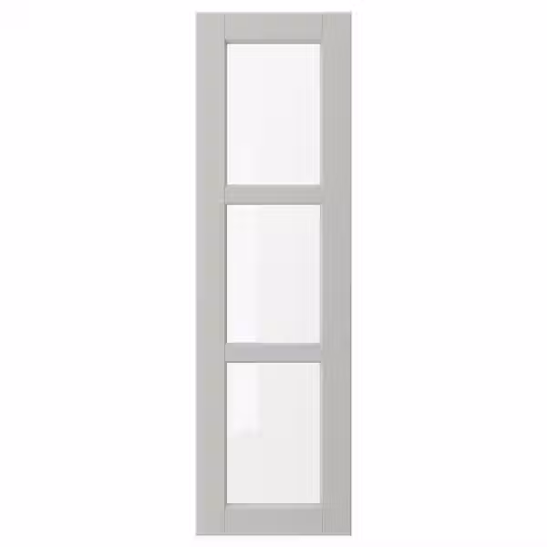 LERHYTTAN Стеклянная дверь - светло-серый 30x100 см - фото 1