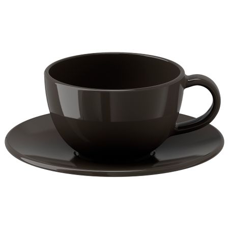Чашка кофейная с блюдцем, темно-серый, 14 сл IKEA VARDVARDAGEN ВАРДАГЕН ВАРДАГЕН 202.883.12