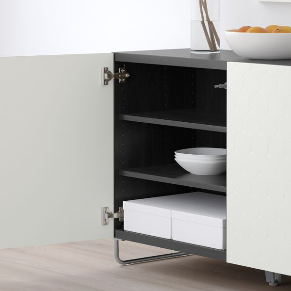 Комбинация для хранения с дверцами, черно-коричневый/вассвикен/суларп белый 120x40x74 см IKEA БЕСТО 192.669.43 - фото 4