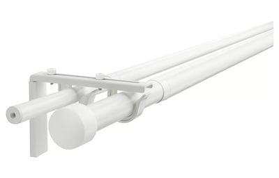 RÄCKA / HUGAD Двойной гардинный карниз/комбинация - белый 120-210 см