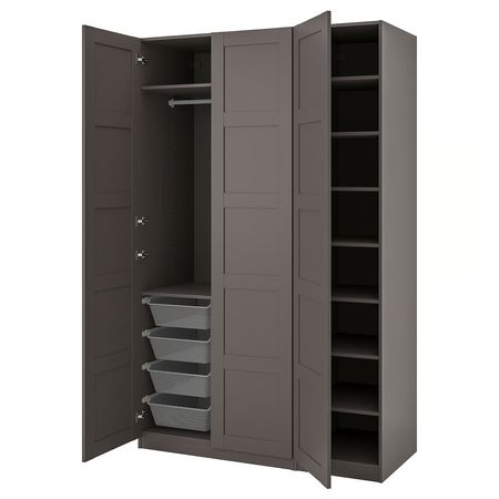 PAX / BERGSBO Гардероб - темно-серый/темно-серый 150x60x236 см