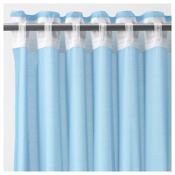 Гардины, 2 шт. ТОРХИЛЬД, голубой (145x300 см) - фото 2