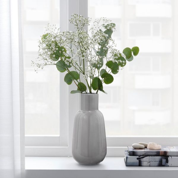 Ваза, серый 26 см IKEA FNITTRIG ФНИТТРИГ 704.795.16 - фото 2