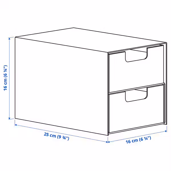 FJÄDERHARV ФЬЕДЕРХАРВ Мини-комод с 2 ящиками - белый 16x25 см - фото 9