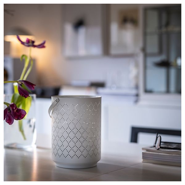 Фонарь для формовой свечи, 22 см, белый IKEA URSKILJA УРСКИЛЬЯ 205.381.32 - фото 4