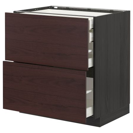 Напольный шкаф 2 фронтальных, 2 низких, 1 средний, 1 Высокий ящик, 80x60 cm IKEA METOD МЕТОД, MAXIMERA МАКСИМЕРА 193.339.09