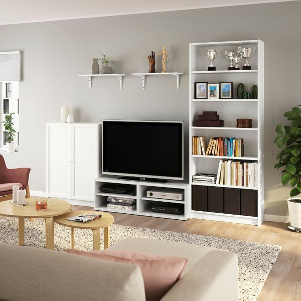 Шкаф для ТВ, комбинация, белый 280x40x202 см IKEA BILLY БИЛЛИ / BESTÅ БЕСТО 593.987.34 - фото 2
