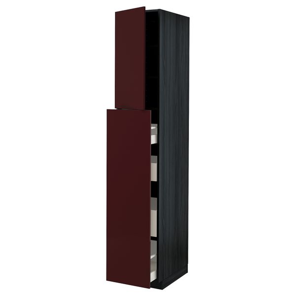 Высокий шкаф, выдвижной секцией, 4ящик, 1дверцы, 2полками, 40x60x220 cm IKEA METOD МЕТОД, MAXIMERA МАКСИМЕРА 994.619.88 - фото 2
