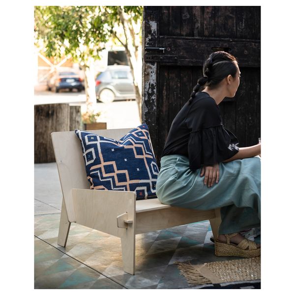 Чехол на подушку ОВЕРАЛЛЬТ, синий (50x50 см) - схема-чертеж с размерами