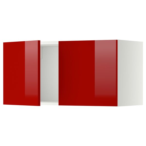 Навесной шкаф с 2 дверями МЕТОД, белый, Рингульт красный (80x40 см) - схема-чертеж с размерами