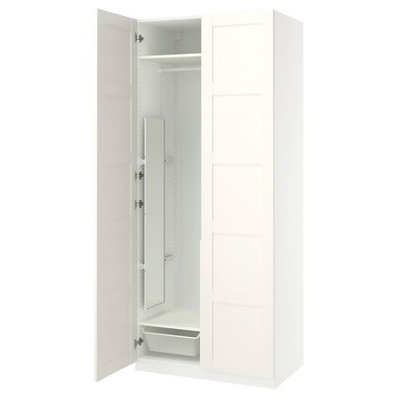PAX / BERGSBO Гардероб, комбинация - белый/белый 100x60x236 см