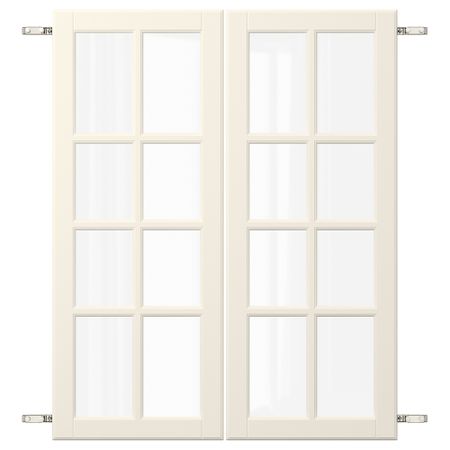 Пара дверец с петлями, 80x100 см, белый с оттенком IKEA BODBYN БУДБИН 194.591.02