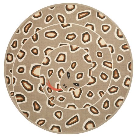 SANDLÖPARE Ковёр безворсовый - светло-коричневый/рисунок «змея» 100 см