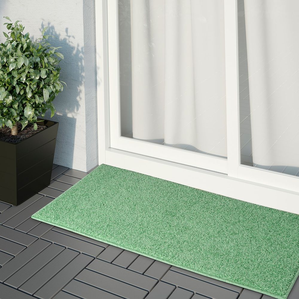 Ковер, длинный ворс, светло-зеленый 57x120 см IKEA ALLERSLEV АЛЛЕРСЛЕВ 105.086.87 - фото 1