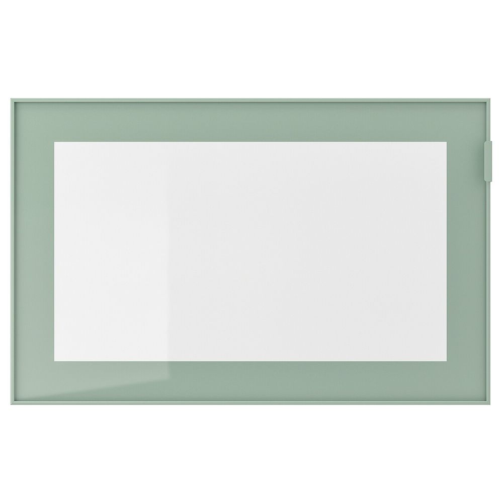 Стеклянная дверь, светлый серо-зеленый, прозрачное стекло, 60x38 см IKEA ГЛАССВИК 403.639.99 - фото 1