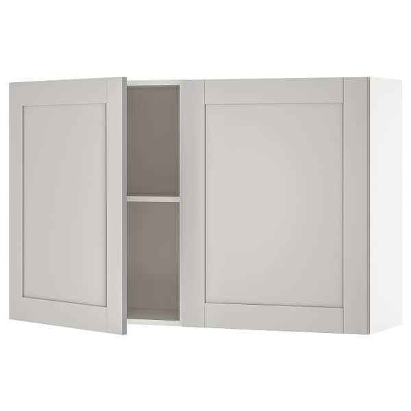 Навесной шкаф с дверями, серый 120x75 см IKEA KNOXHULT КНОКСХУЛЬТ 203.485.18 - фото 1