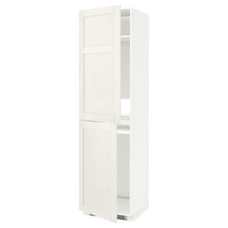 Высокий шкаф для холодильника или морозильника, МЕТОД, белый, Сэведаль белый