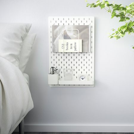 Настенная панель, комбинация, белый 36x56 см IKEA SKÅDIS СКОДИС 192.858.09